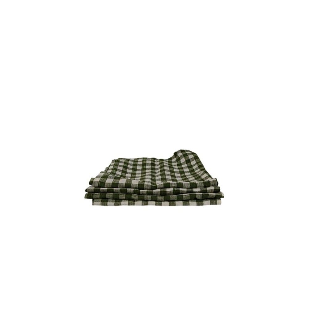 Quince Home Gingham Table Napkin Set Green 20x20